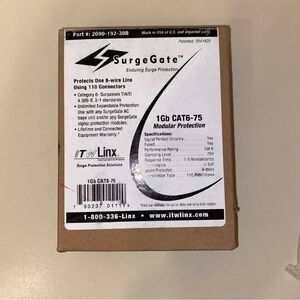 SurgeGate 1Gb CAT6-75 Modular Protection - Black